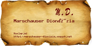 Marschauser Dionízia névjegykártya